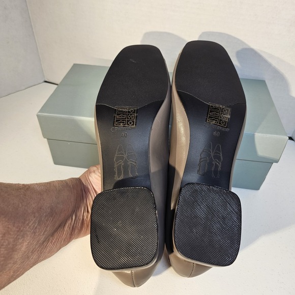 C. Paravano Women's Pump | Square Toe Chunky Heels | Leather Low Heel Pumps  40 - Picture 4 of 13